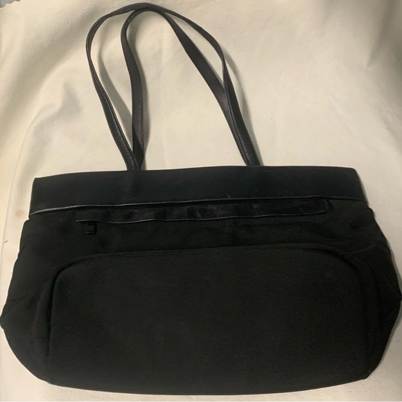 Tumi Tote Shoulder Bag Ballistic Nylon Leather Travel Carry On Black 4362D3 - Picture 7 of 16